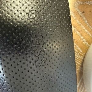 Guess Black Perforated Faux-Leather Cushion with Embossed Logo